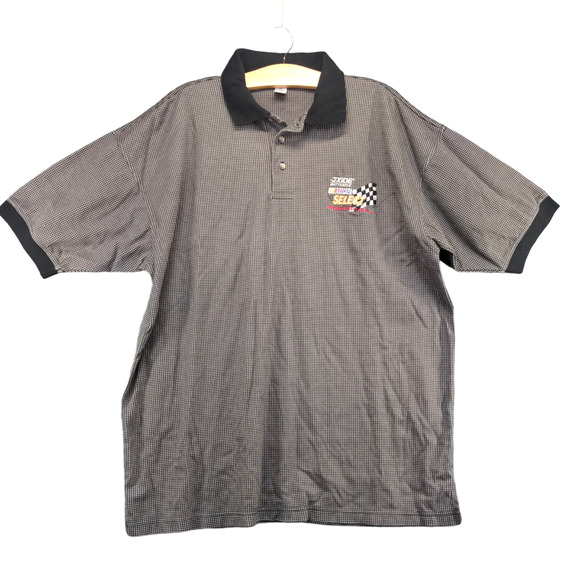 NASCAR Select Polo Shirt Men's XL Short Sleeve Gray Black Houndstooth Logo - Picture 1 of 12